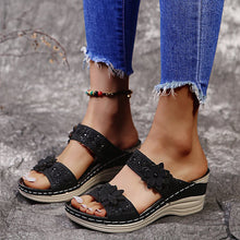 Load image into Gallery viewer, Women Casual Shoes Vintage Flower Fish Mouth Sandals