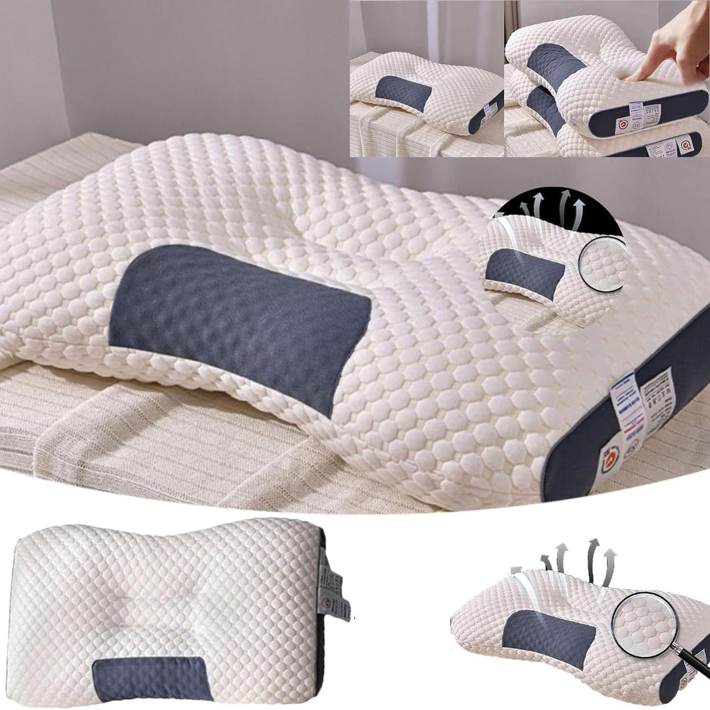 Glosrity 💥 Big Sale 50% OFF💥 Dotmalls™ Antibacterial Neck Support Sleep-Aid Massage Pillow