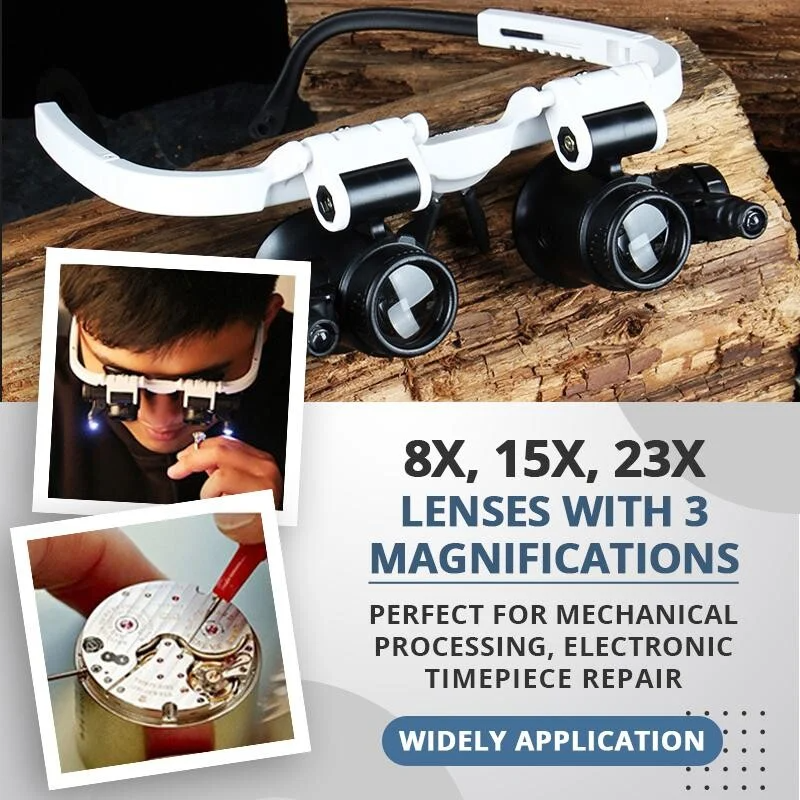 Glosrity LED Glasses Magnifier