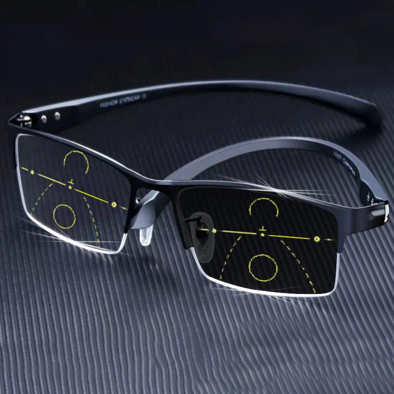 Glosrity Titanium progressive far and near dual-use reading glasses-SE
